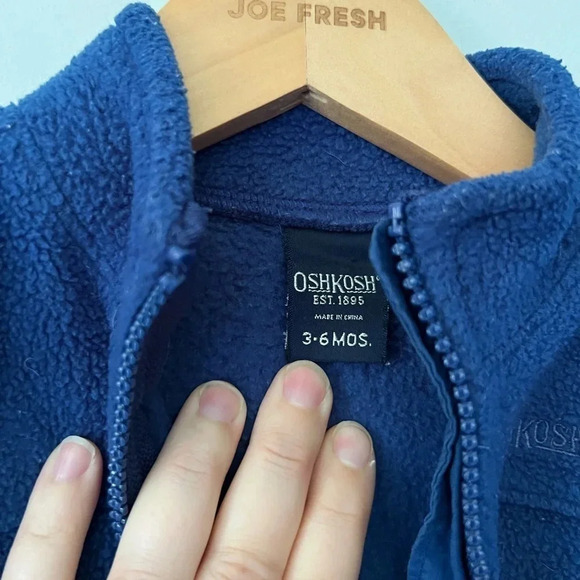 Oshkosh Zip-Up  Sweater | 3-6M Baby Boy - Picture 3 of 4